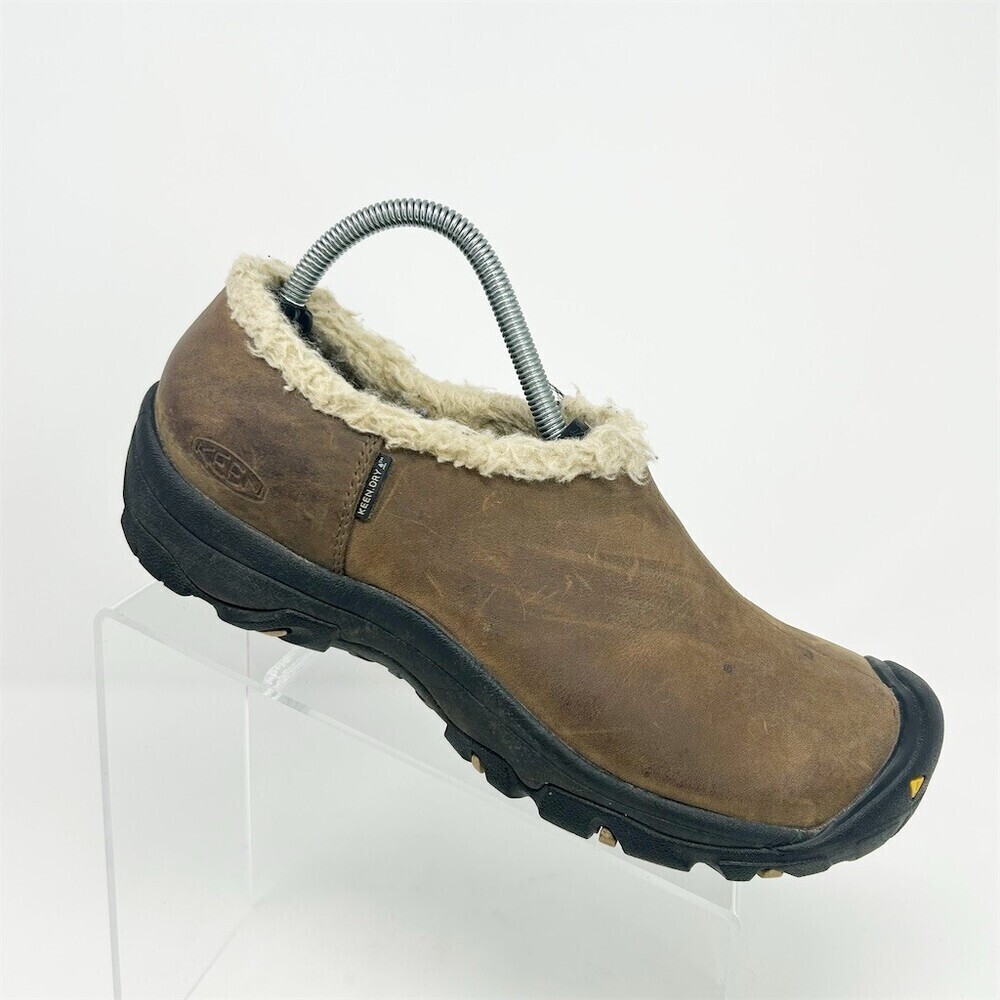 Keen Bailey Women's Slip-On Waterproof Shoes Brown Faux Fur Lined Size 11